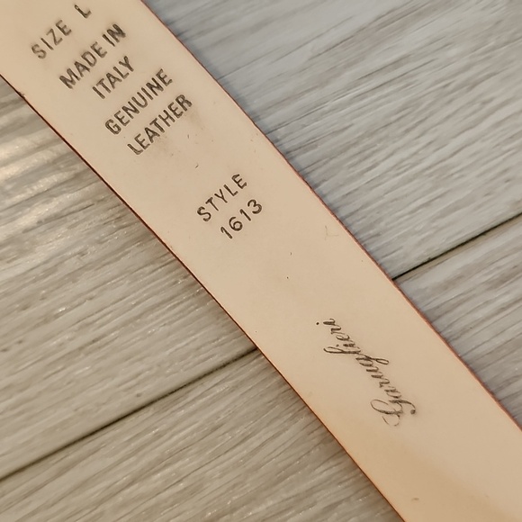 Garuglieri Italian Genuine Leather Belt With A Bamboo Belt Buckle, Size Large - Picture 4 of 11